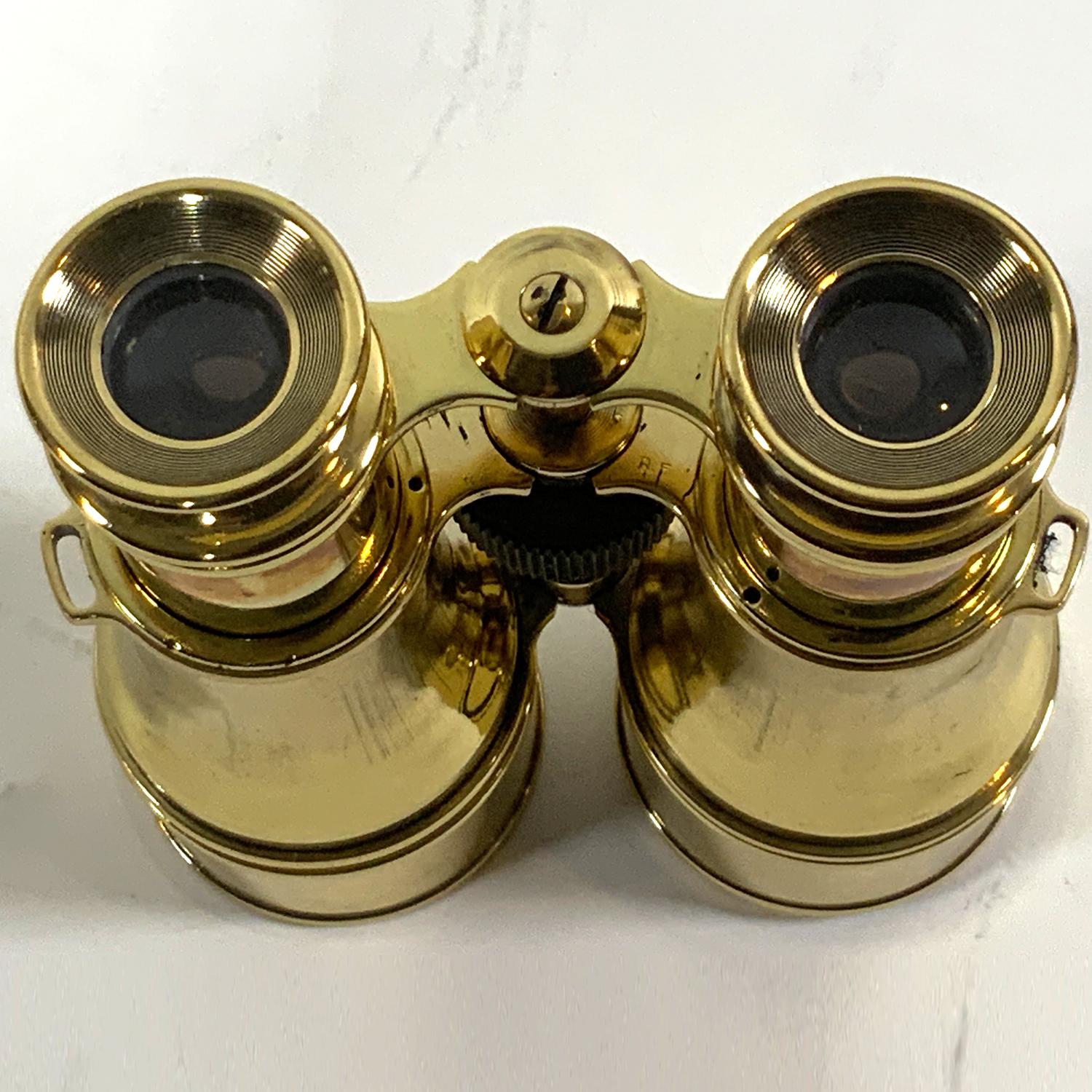 Mid-20th Century Heavy Pair of Highly Polished Library Binoculars For Sale