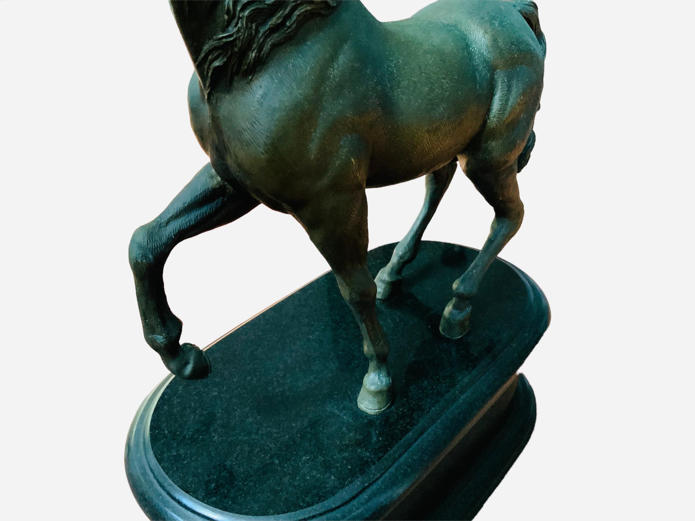 Cast Heavy Patinated Bronze Sculpture Of A “Paso Fino” Horse For Sale