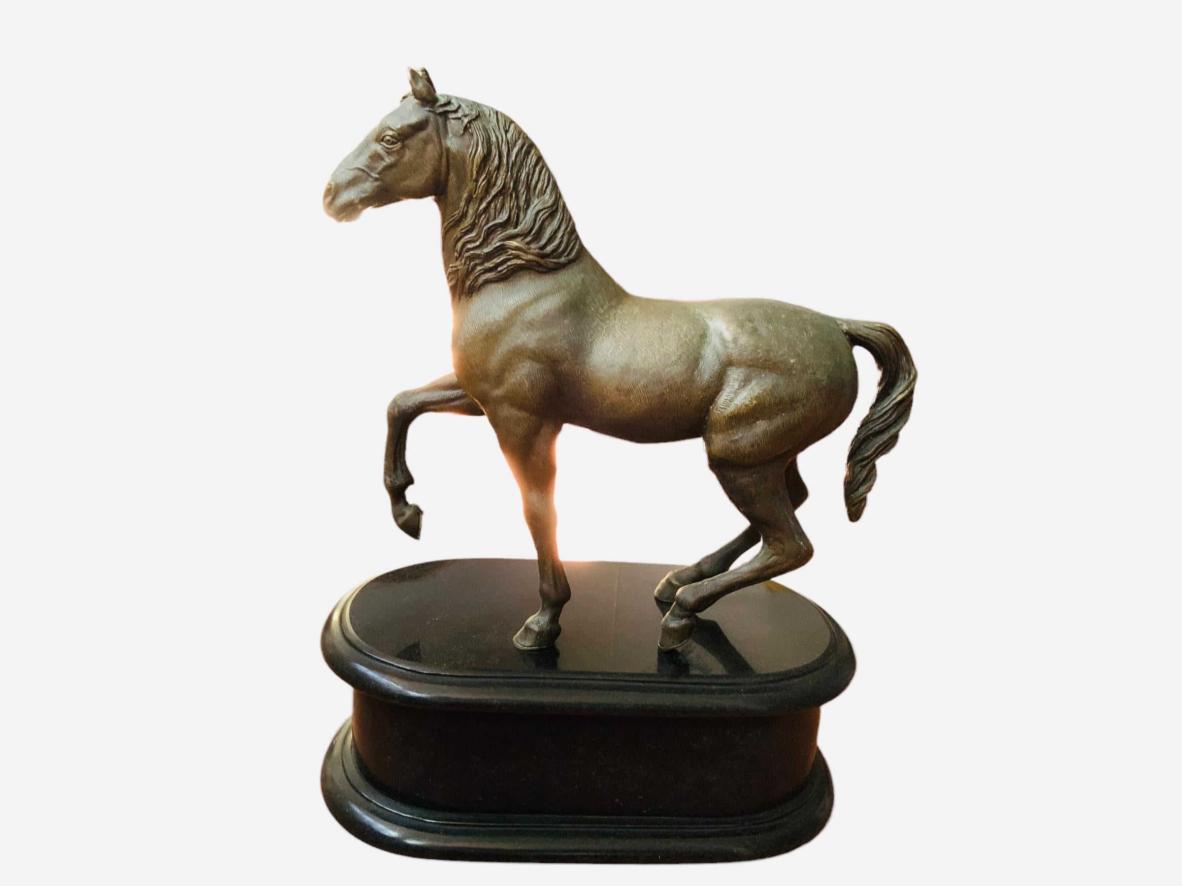 20th Century Heavy Patinated Bronze Sculpture Of A “Paso Fino” Horse For Sale