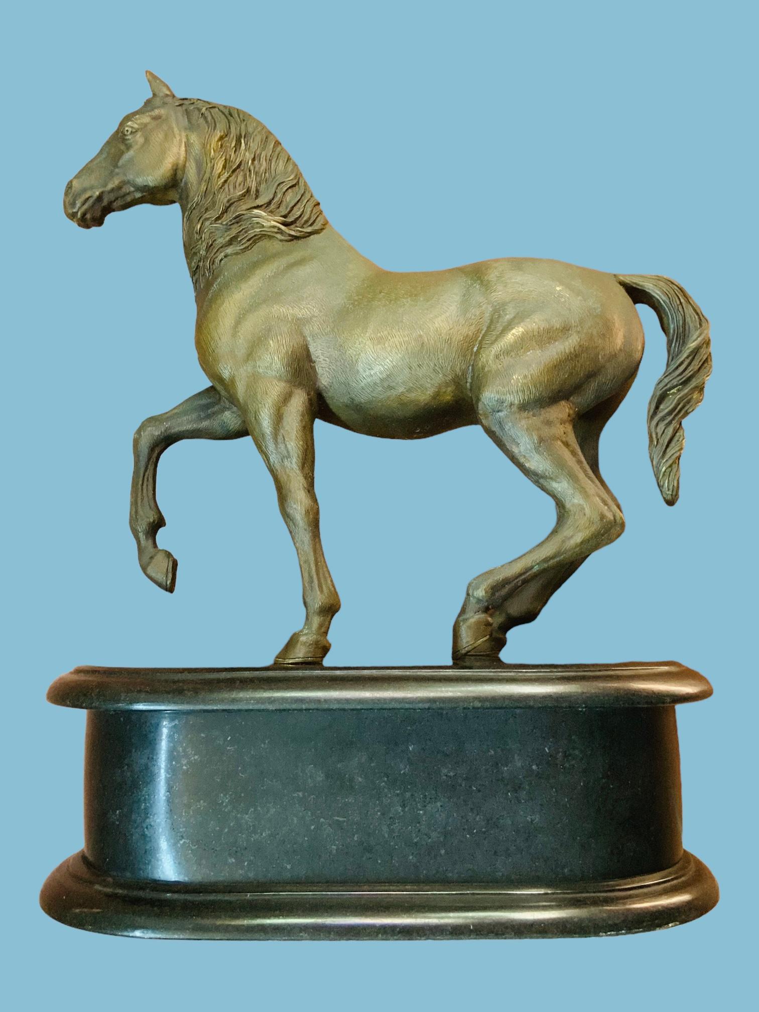 Heavy Patinated Bronze Sculpture Of A “Paso Fino” Horse For Sale 1