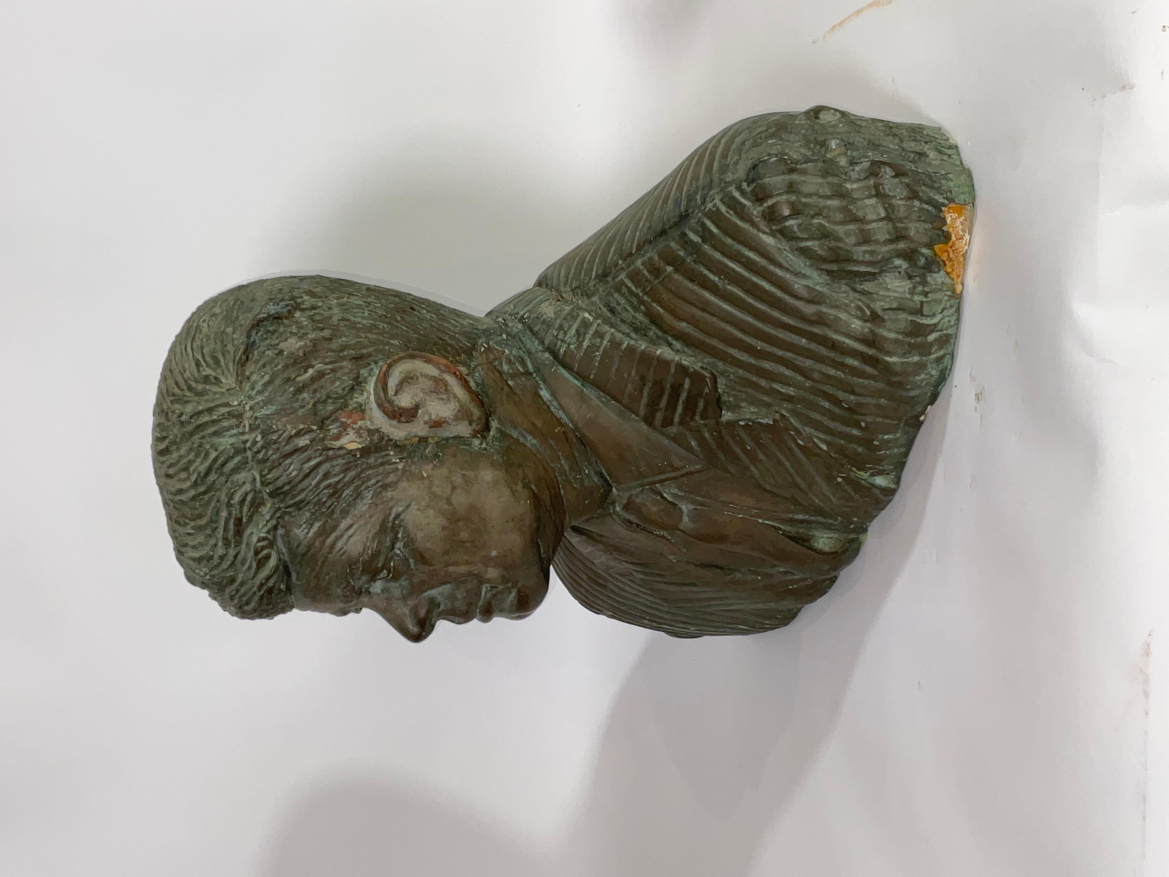 Late 20th Century Heavy Plastered Bust of John F. Kennedy For Sale