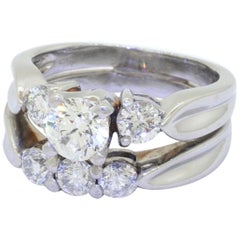 heavy diamond ring Heavy Platinum 1.51ctw Diamond Bridal/Wedding Ring Set W/ .57ct Ctr