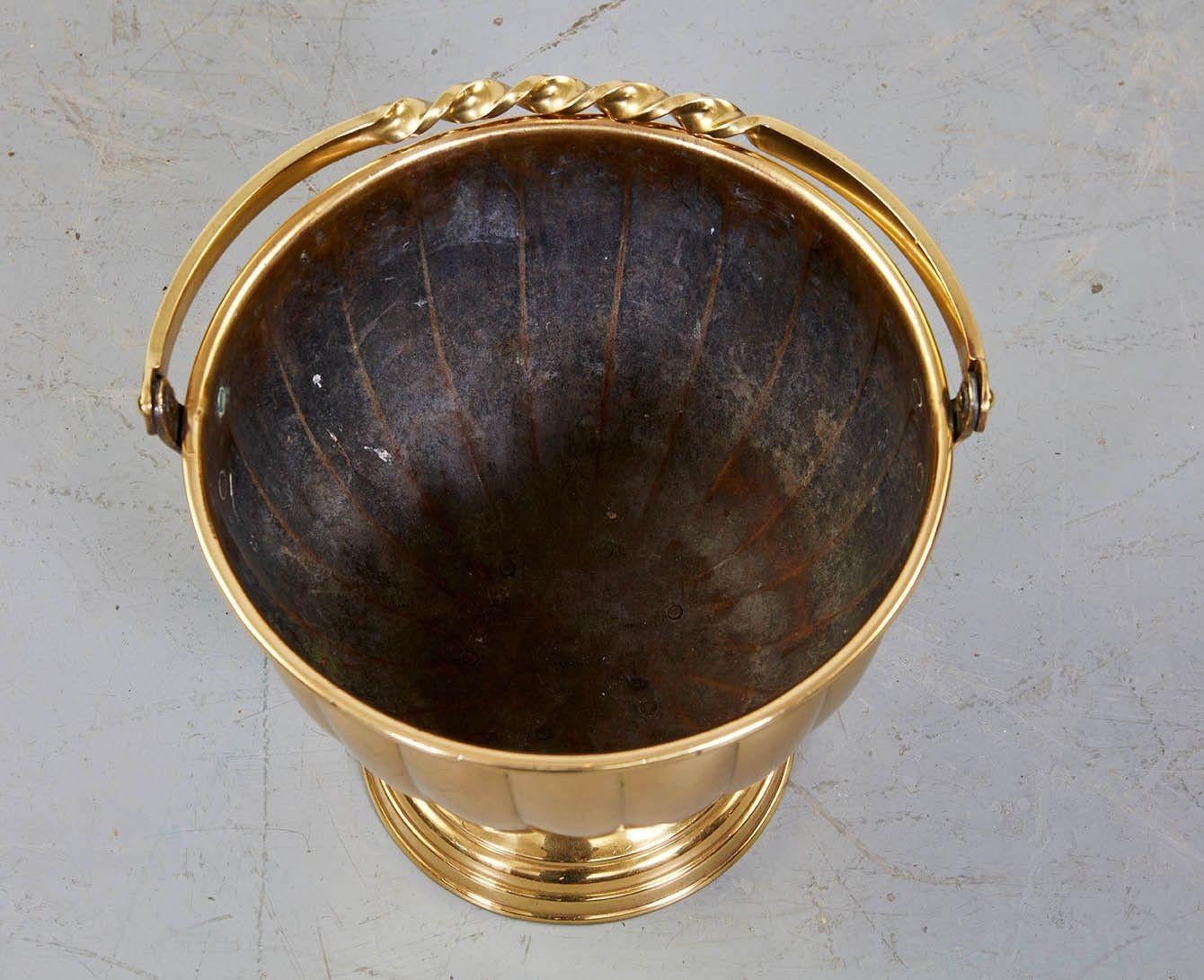 Fluted Brass Champagne Bucket For Sale 1