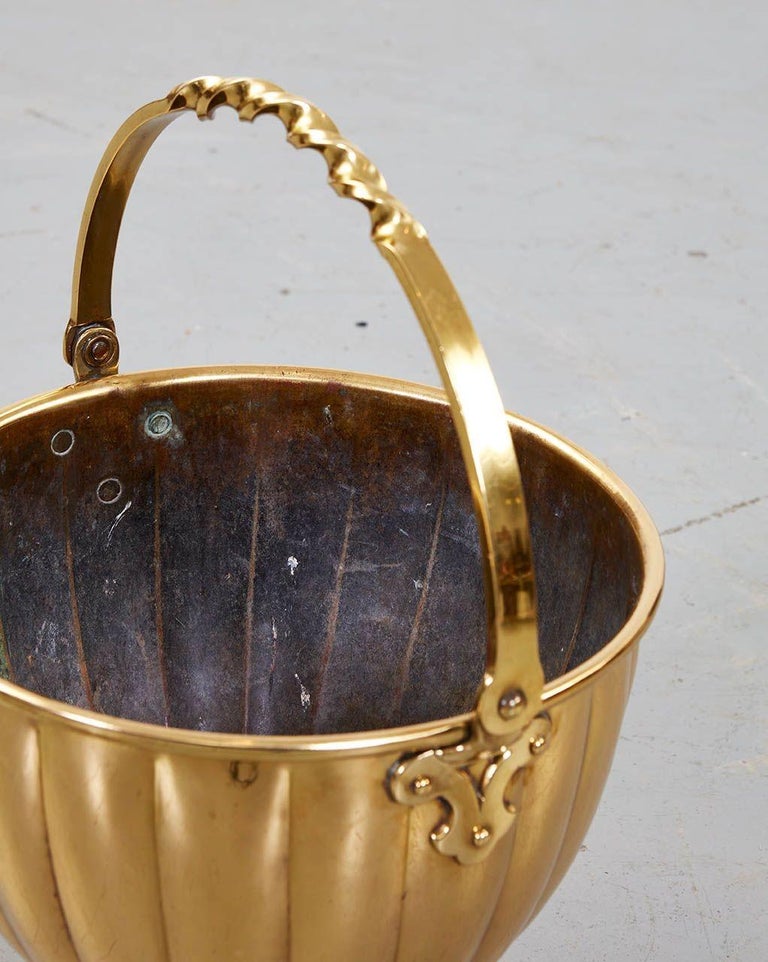Fluted Brass Champagne Bucket For Sale at 1stDibs