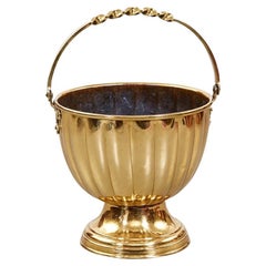 Antique Fluted Brass Champagne Bucket