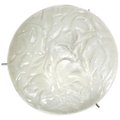 Heavy Pressed Frosted Glass Ceiling Light, in the Manner of Kalmar, 1970s