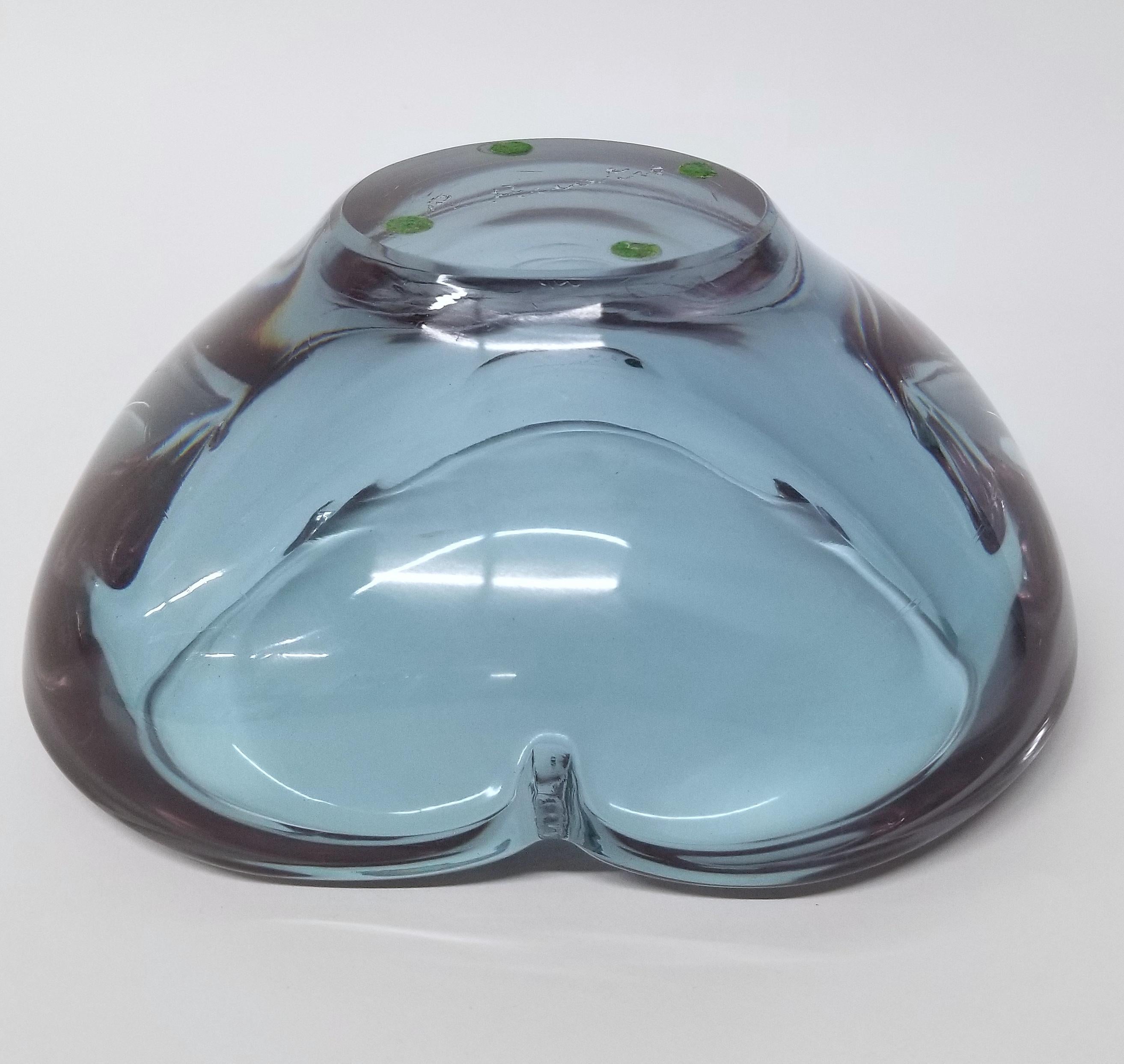Heavy Purple Murano Glass Ashtray by Renato Anatrà For Sale 6