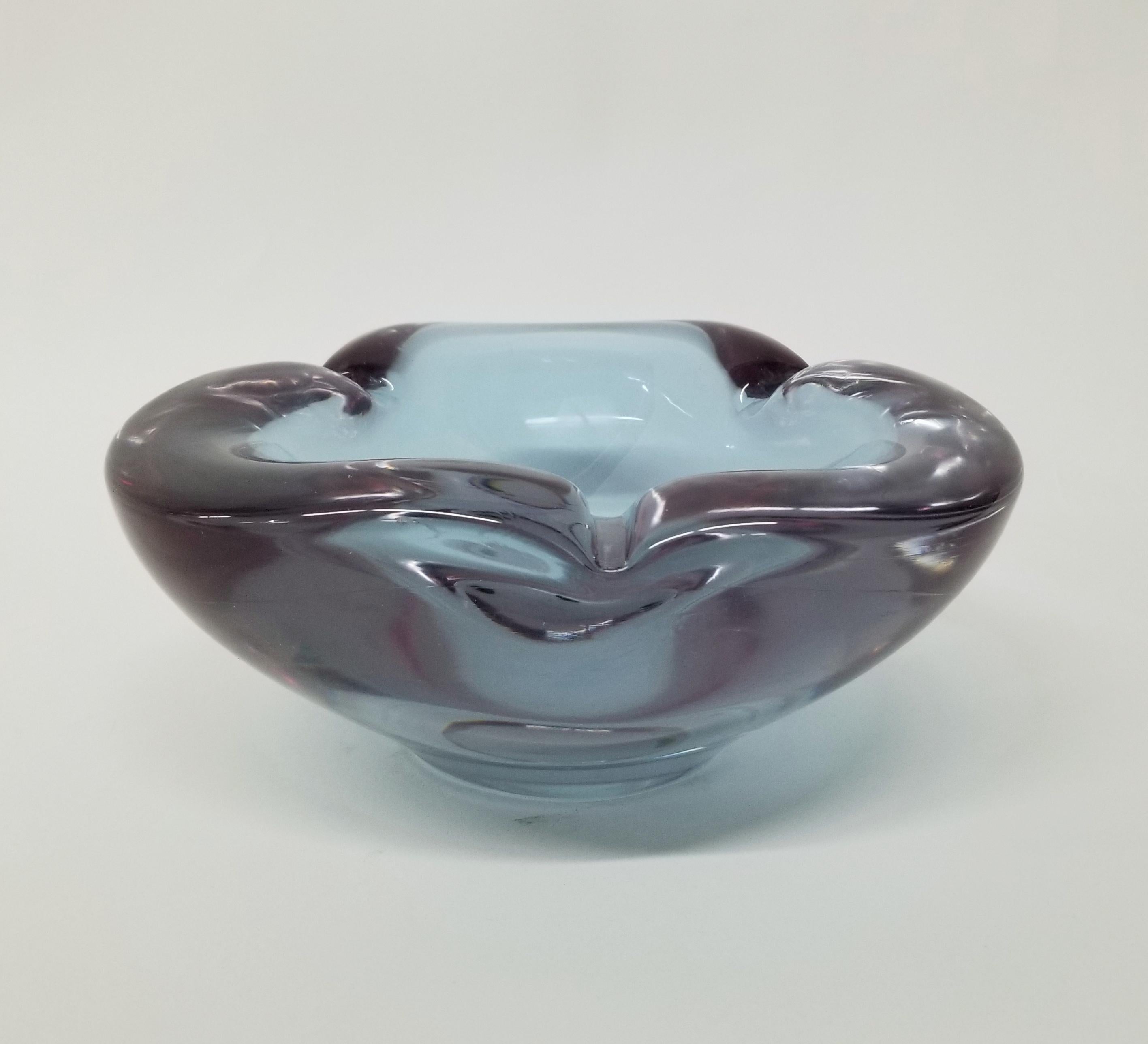 Heavy Purple Murano Glass Ashtray by Renato Anatrà For Sale 2