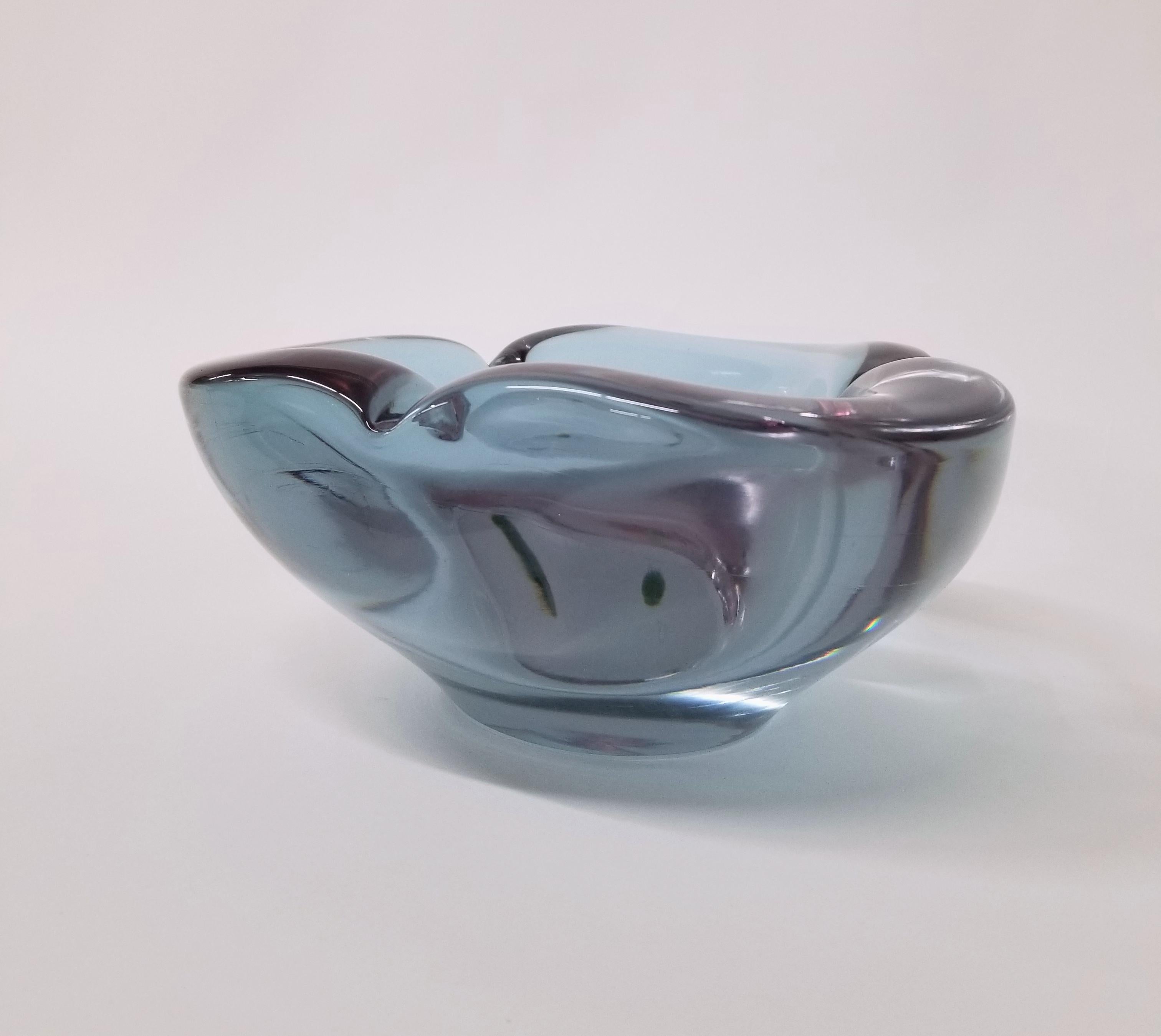 Heavy Purple Murano Glass Ashtray by Renato Anatrà For Sale 3