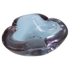 Cenicero pesado de cristal de Murano morado de Renato Anatrà