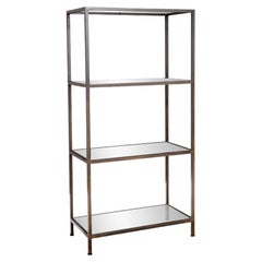 Heavy Quality Iron And Glass Etagere / Bookshelf