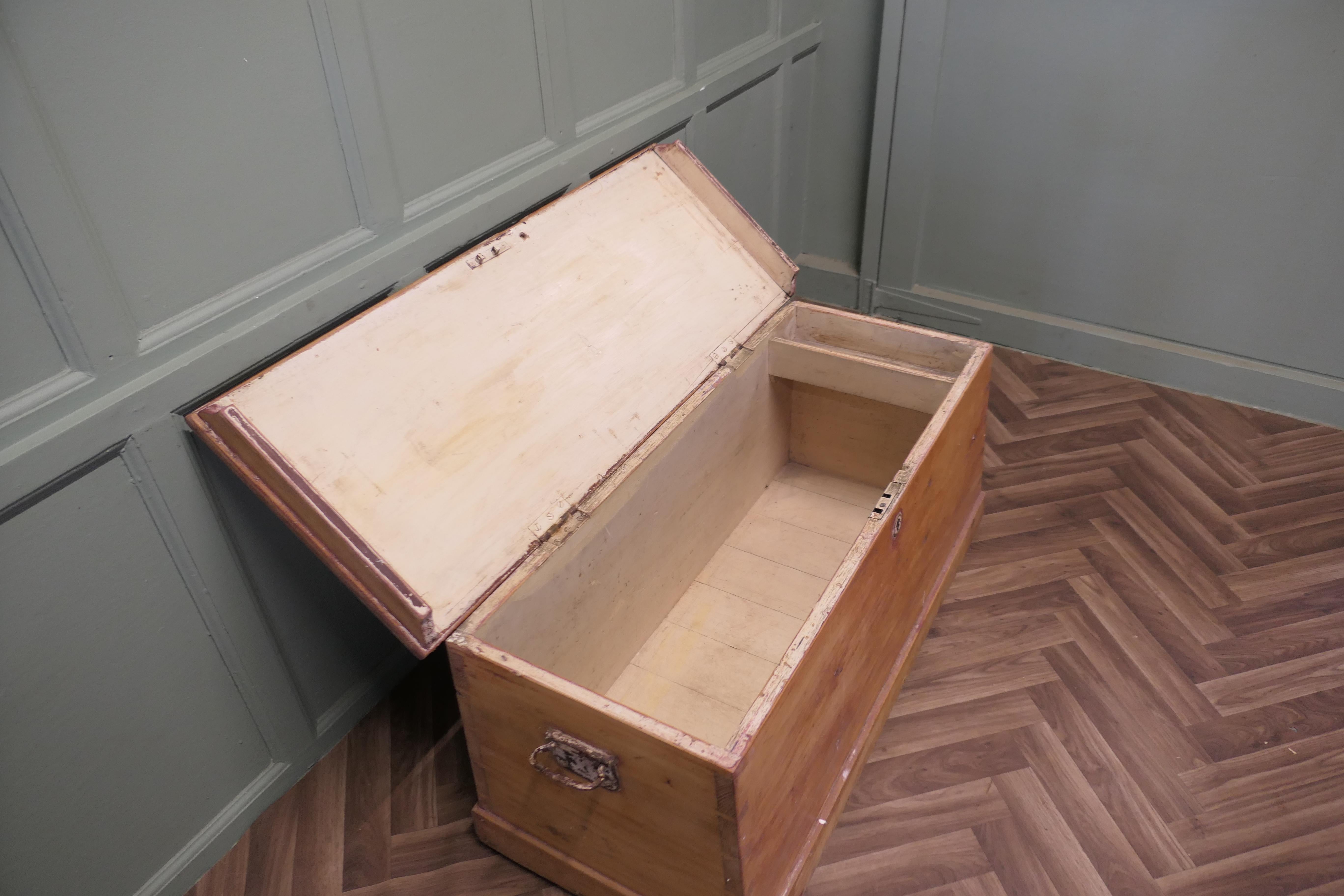 19th Century Heavy Quality Pine Carriage Trunk For Sale