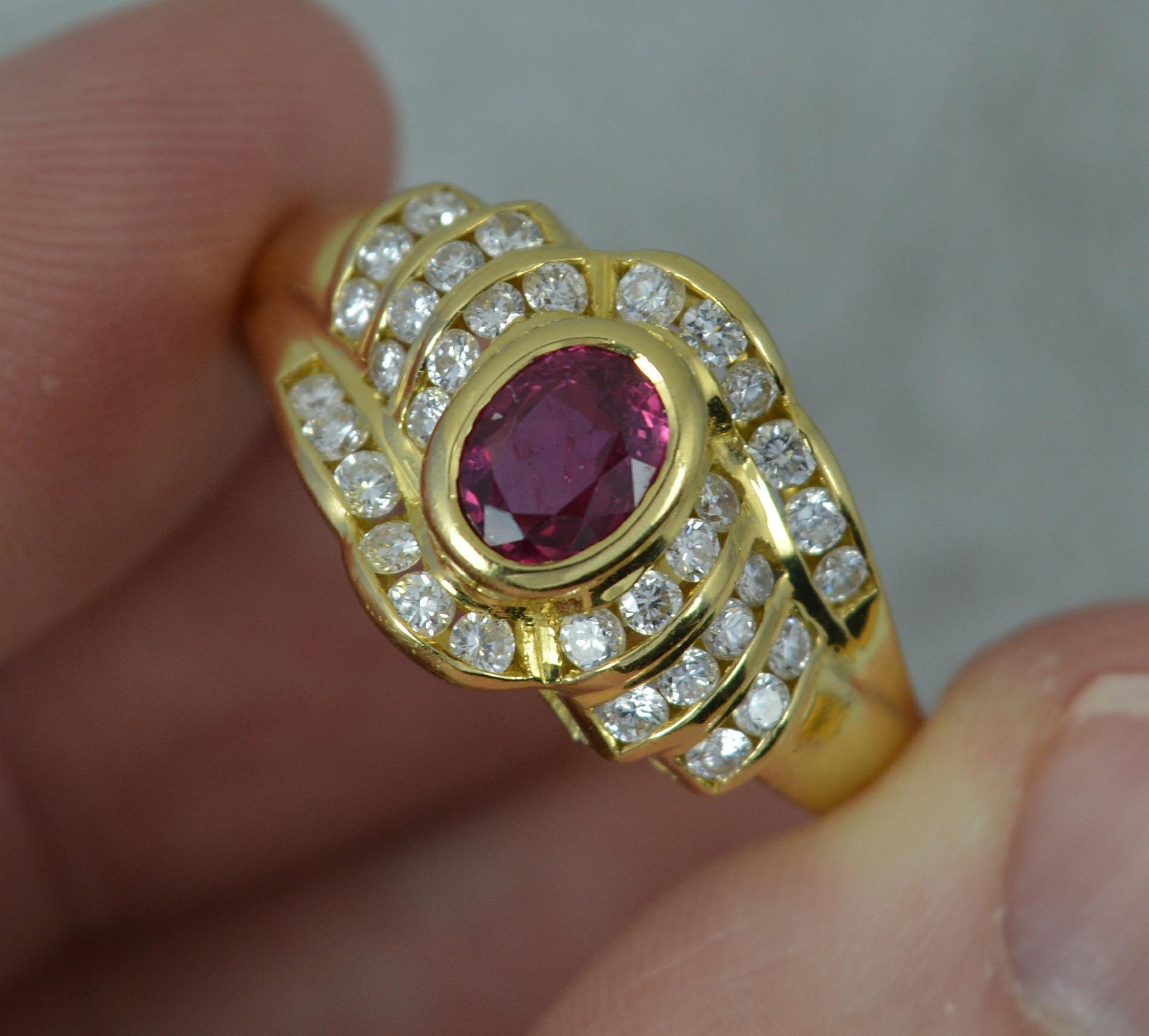 Heavy Quality Ruby and Vs Diamond Cluster Ring 1