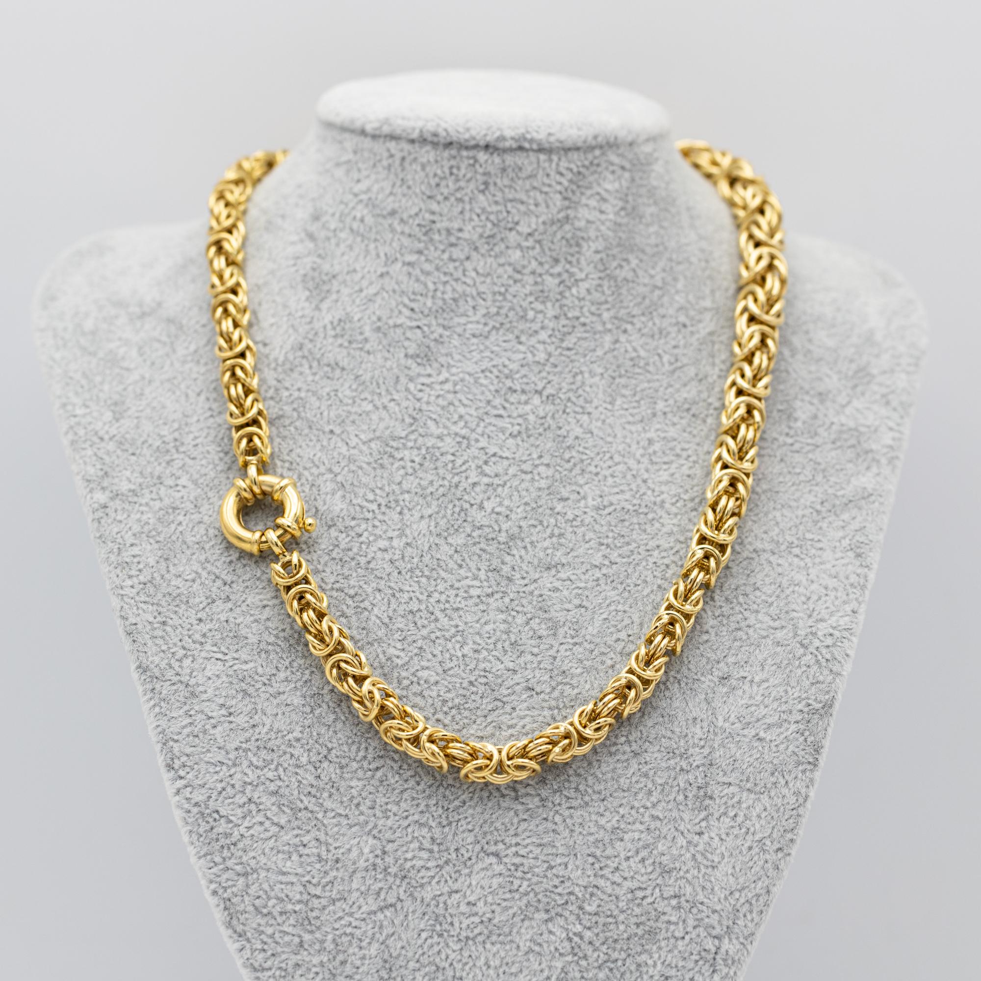 Retro Heavy retro 18k Byzantine chain - solid gold necklace - 43.2 gram - 18.1 inch