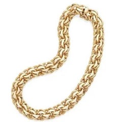 Heavy Retro Cartier Gold Link Necklace, 14K, Signed & Stamped
