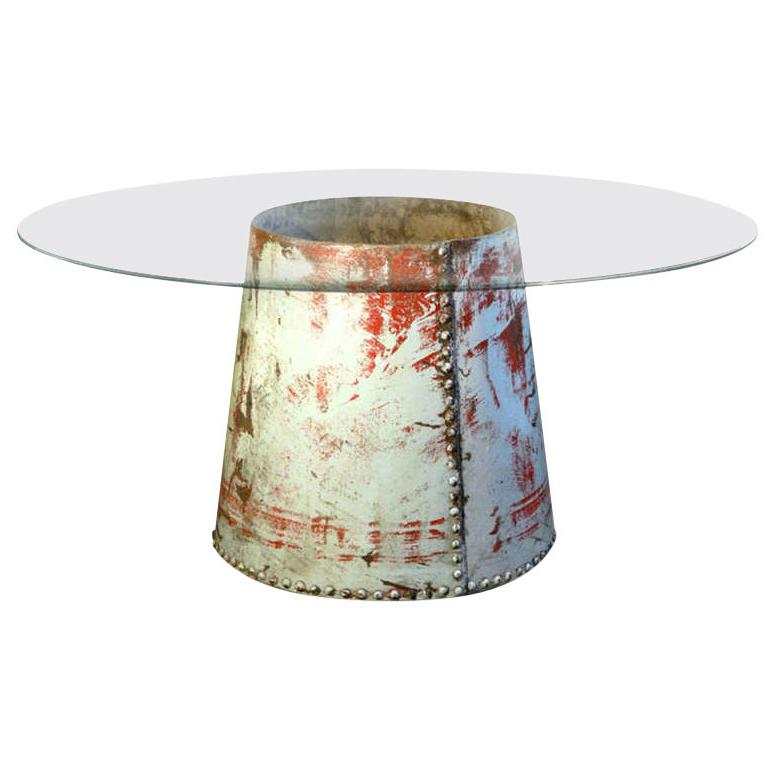 Heavy Riveted Industrial Table Base For Sale