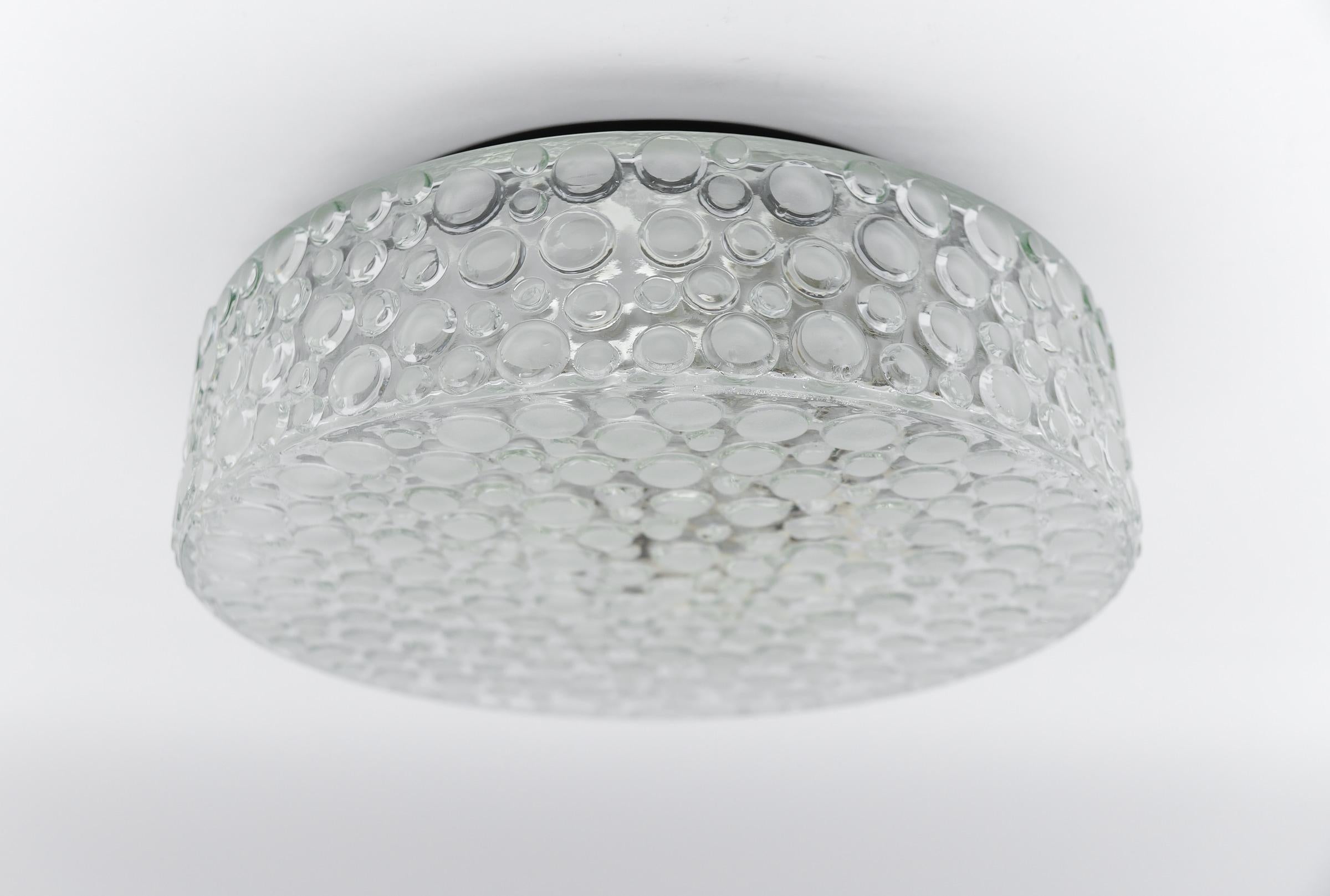 Lampada da incasso o da parete a bolla in vetro trasparente e satinato, anni '60 in vendita 6