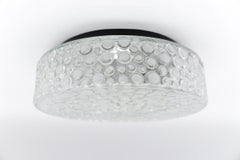 Lampe murale ou applique encastrée ronde avec bulles en verre transparent et satiné, années 1960