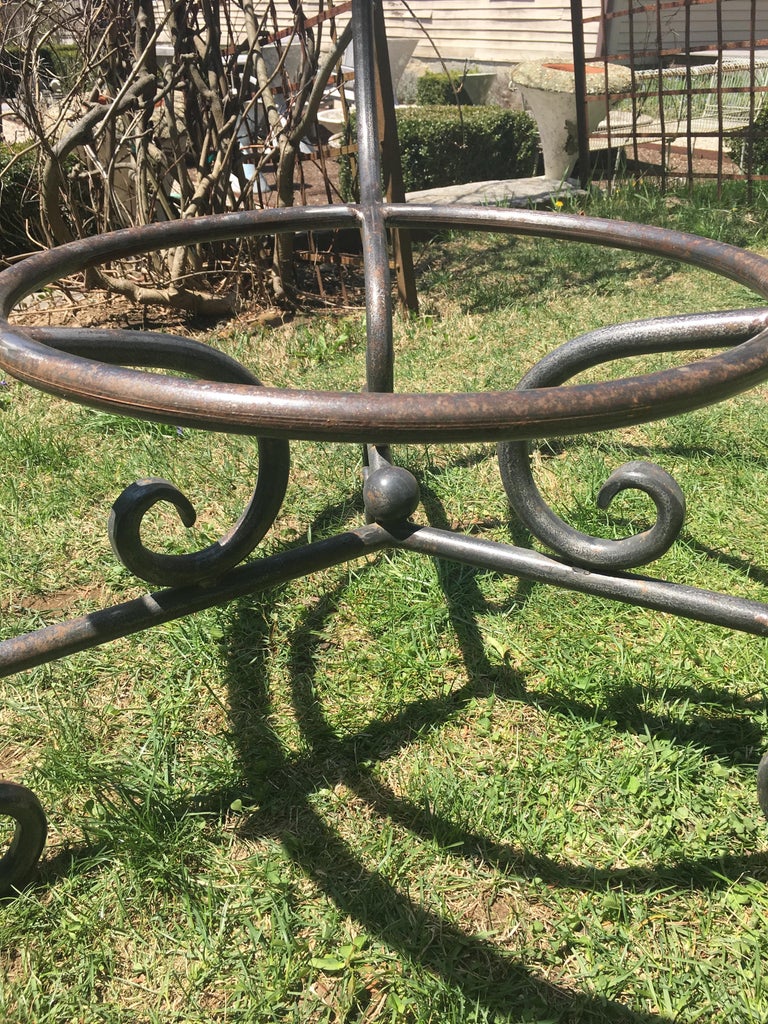 Heavy Round French Polished Steel Table Base at 1stDibs