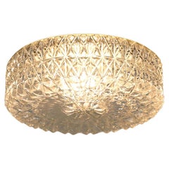Heavy Round Molded Glass Ceiling Light or Wall Sconce