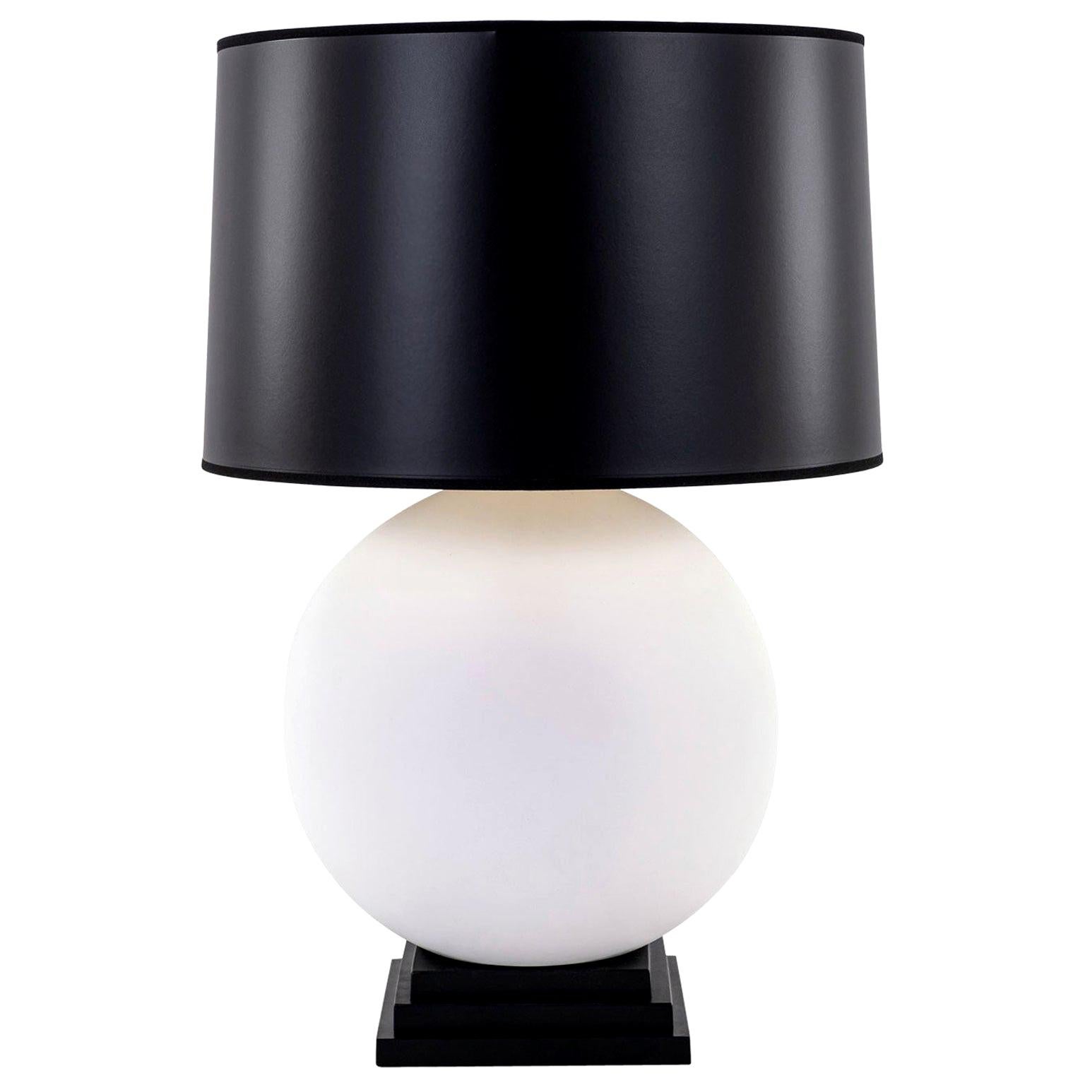 Heavy Round Plaster Table Lamp For Sale