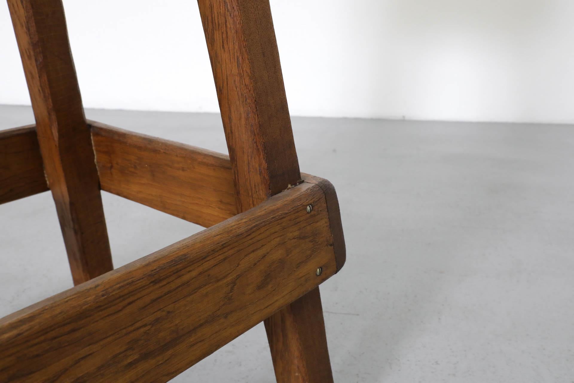 Einzelne schwere rustikale Eiche Brutalist Bar Höhe Hocker im Angebot 4