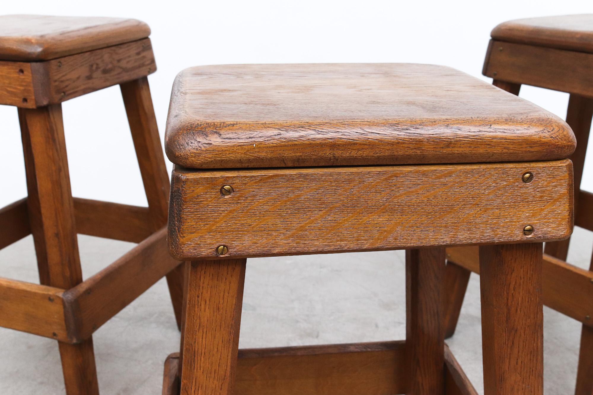 rustic oak bar stools