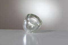 Heavy Sculptural Clear Glass Vase by Alfredo Barbini, Italy, 1960