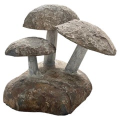 Heavy Sculptural Granite Mushrooms, 1960s France