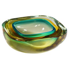 Heavy Seguso Vetri d'Arte 'Attr.' Murano Art Glass Bowl 1950s