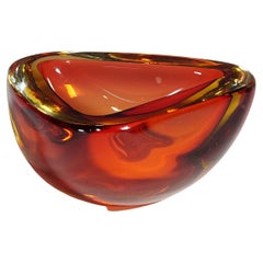 Heavy Seguso Vetri d'Arte 'Attr.' Sommerso Murano Art Glass Bowl