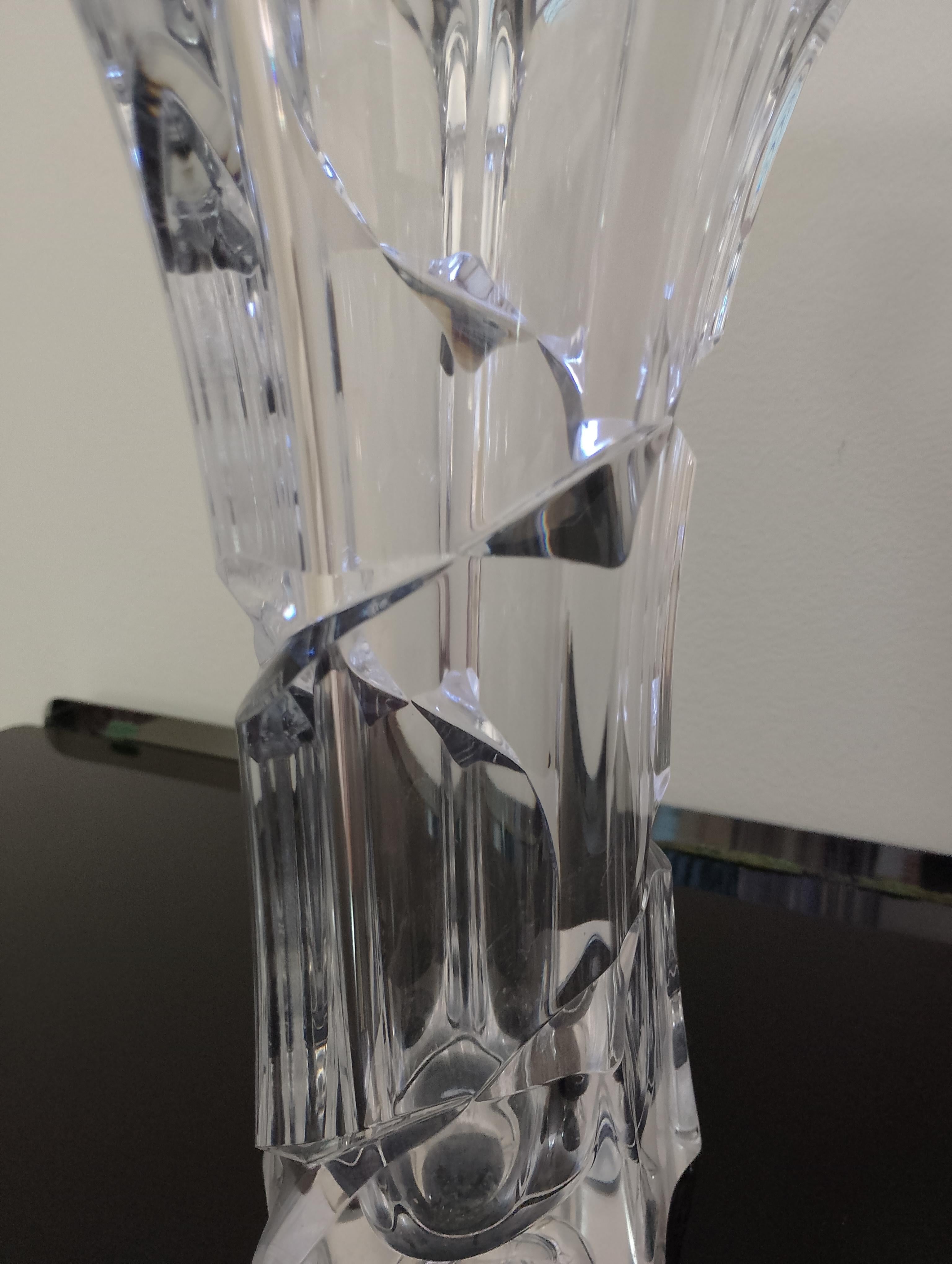 Moderne Vase lourd en cristal de Sèvres en vente