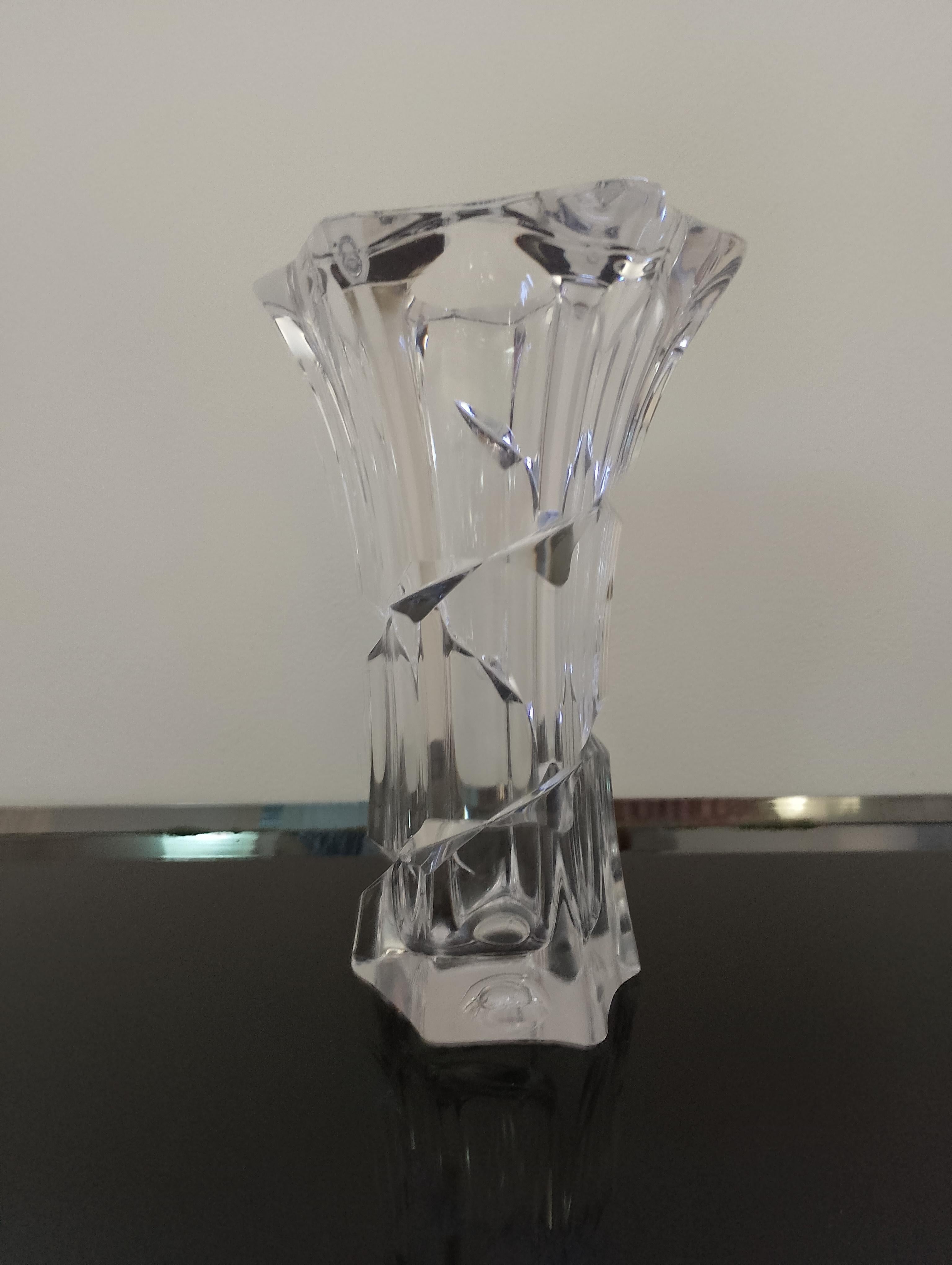 Vase lourd en cristal de Sèvres en vente 2