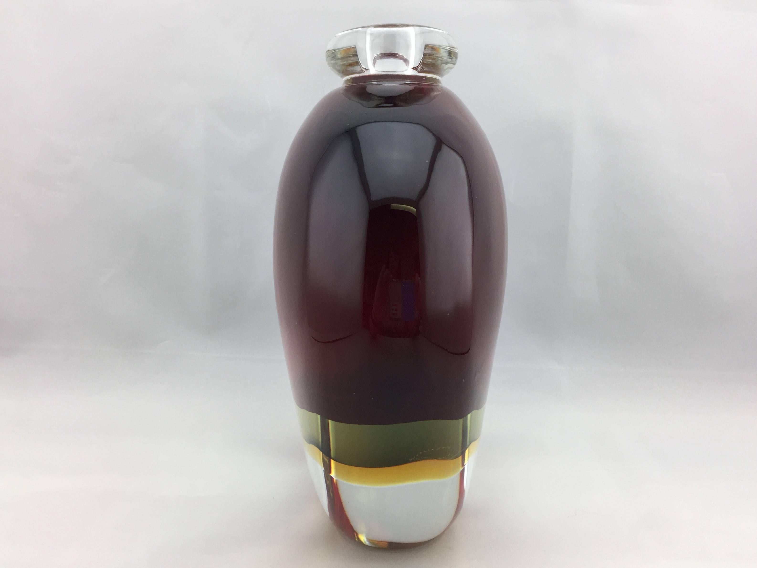 Heavy Signed Italian Murano Glass Vase 4