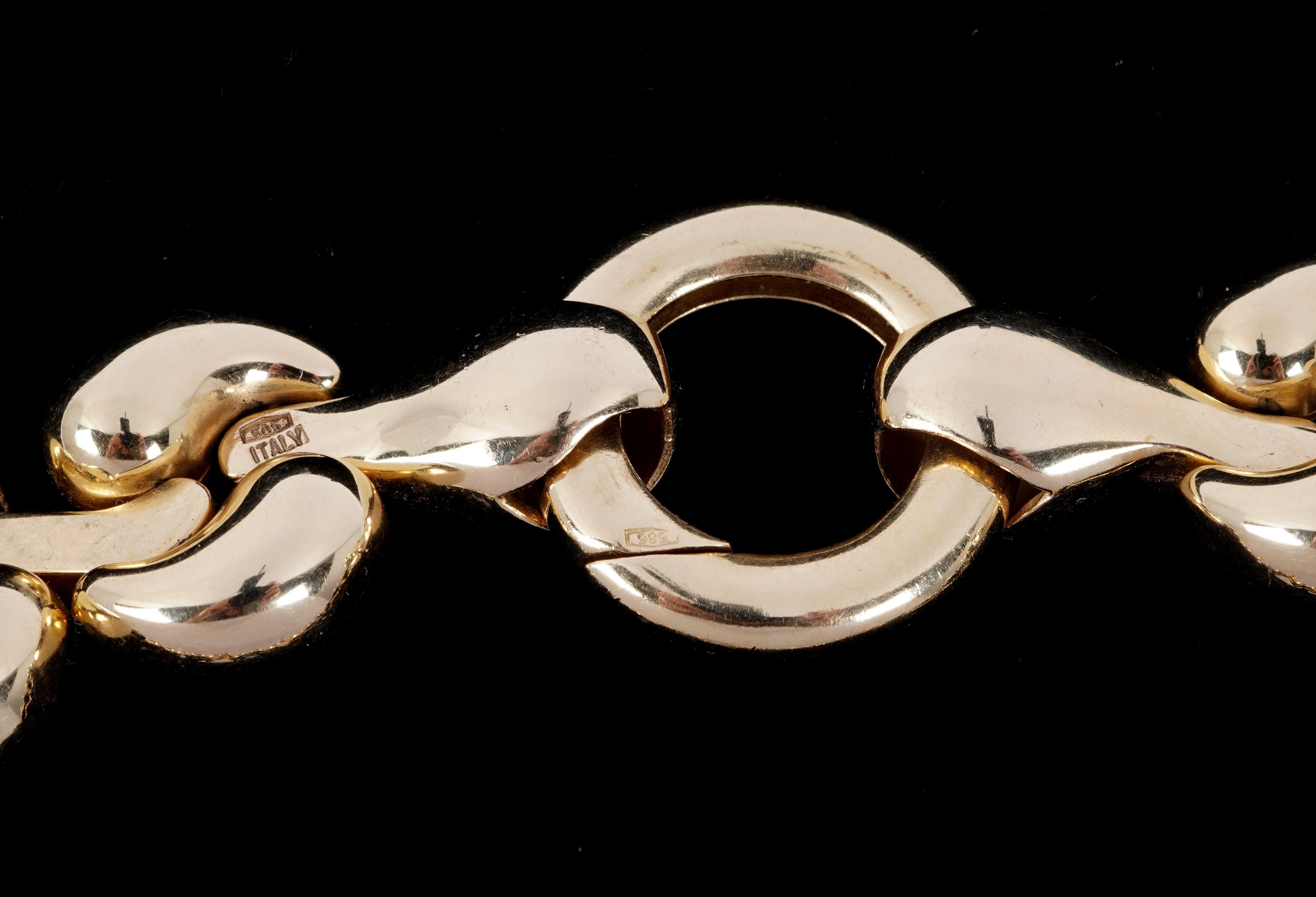 Schwere massive 14K italienische Gelbgold-Halskette im Zustand „Gut“ im Angebot in Bradenton, FL