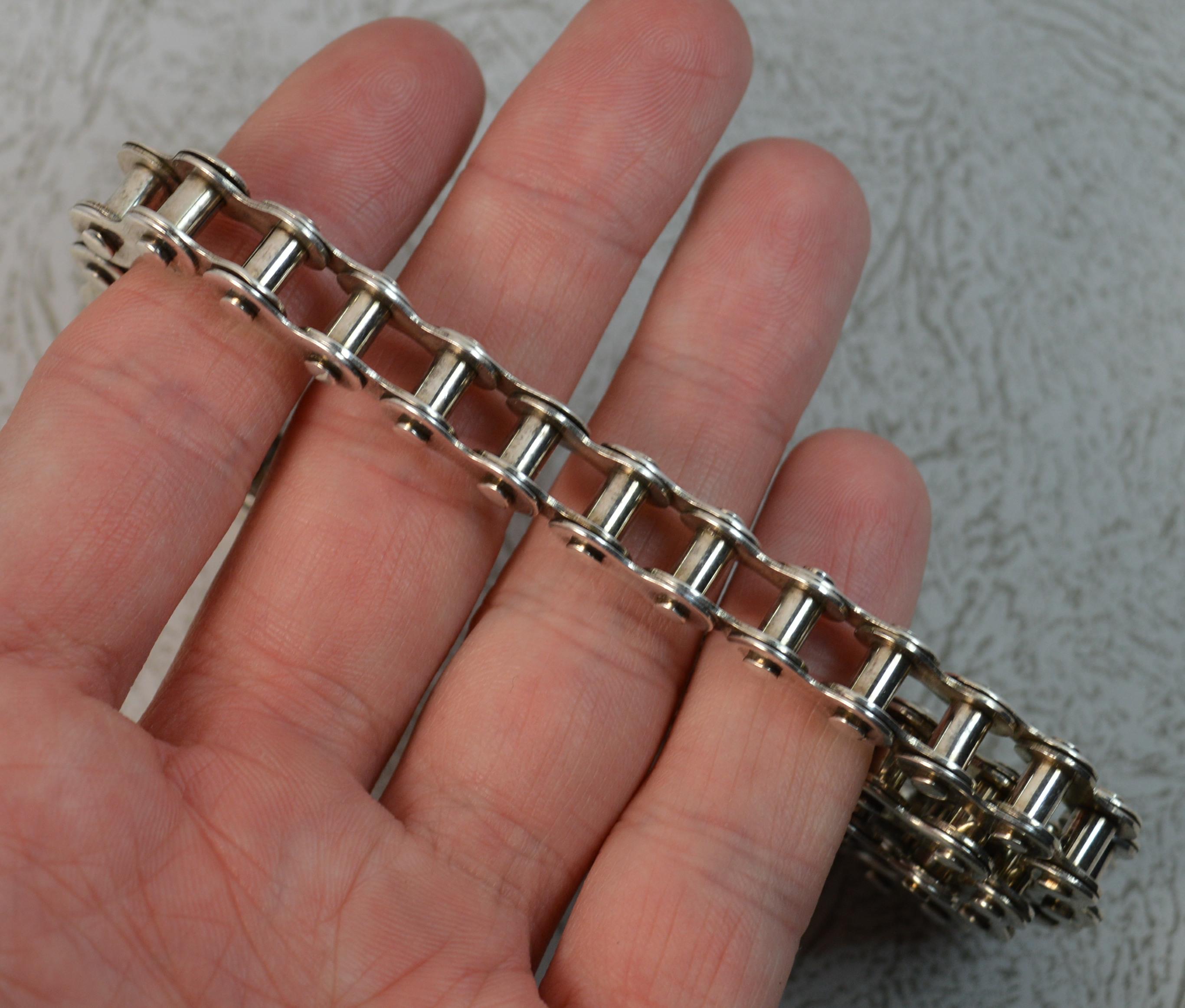 bike chain necklace silver