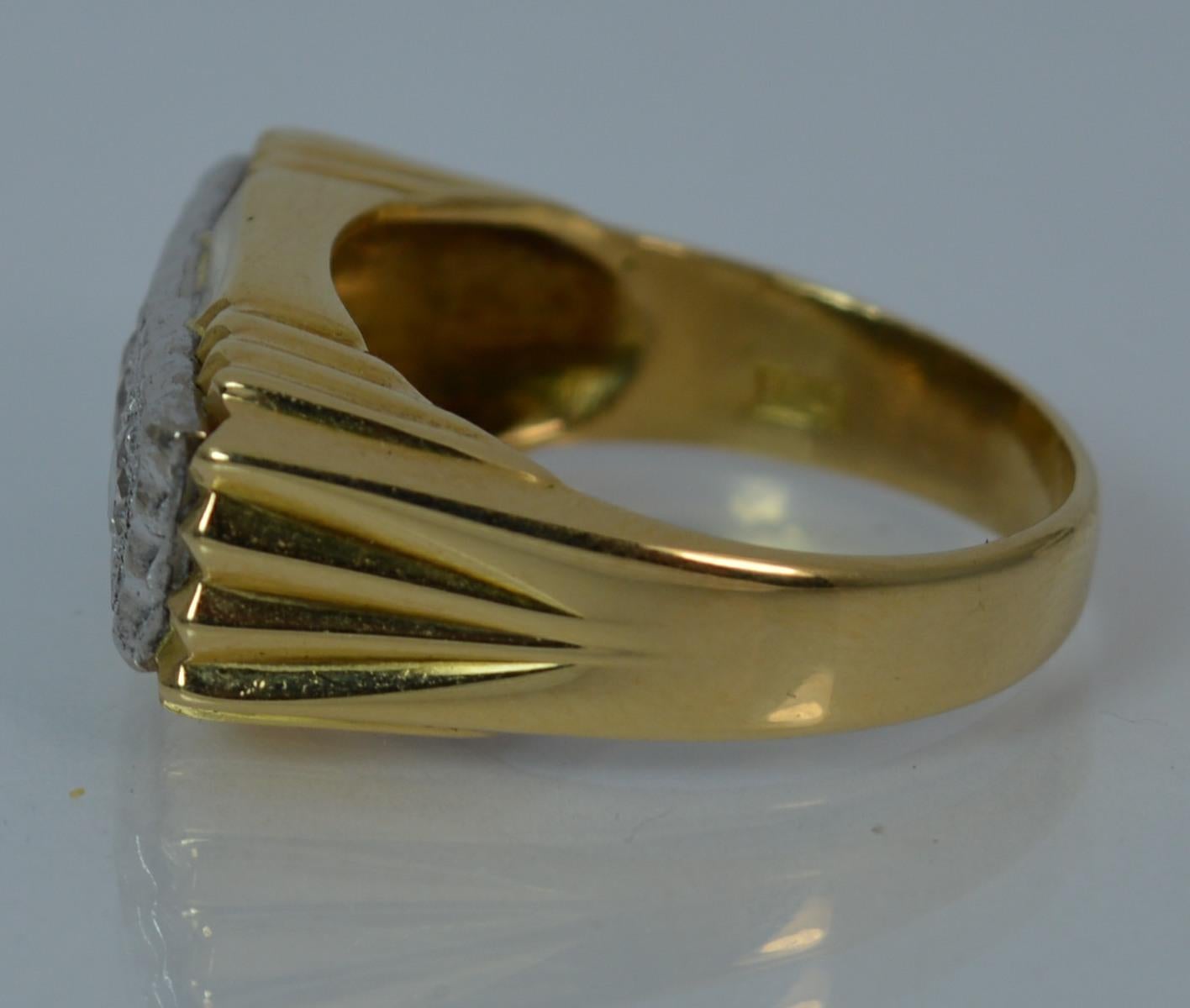 Heavy Solid 18 Carat Gold and Diamond Trilogy Band Ring In Excellent Condition In St Helens, GB