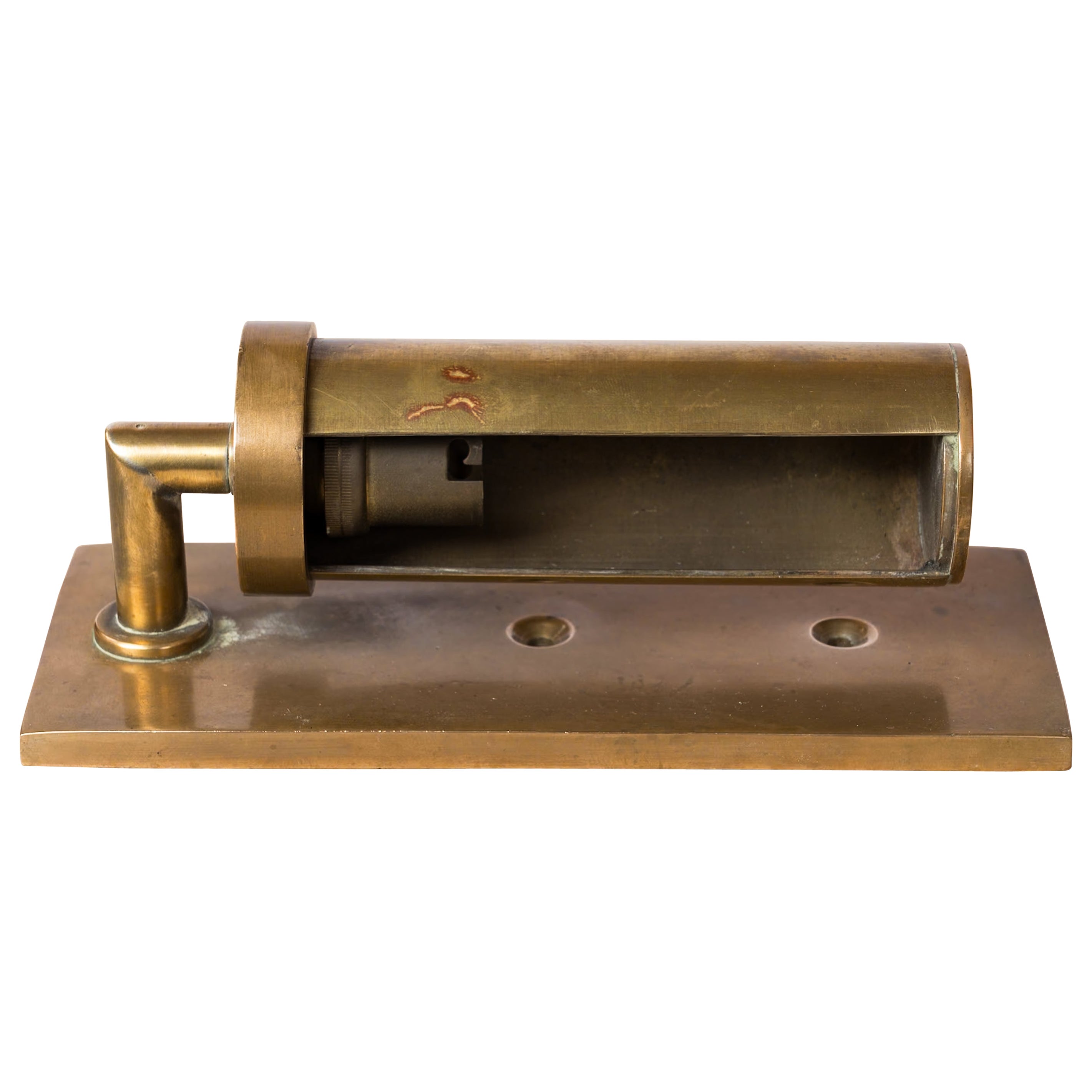 Heavy Solid Bronze Rotating Shade Wall Light - France 1940's For Sale