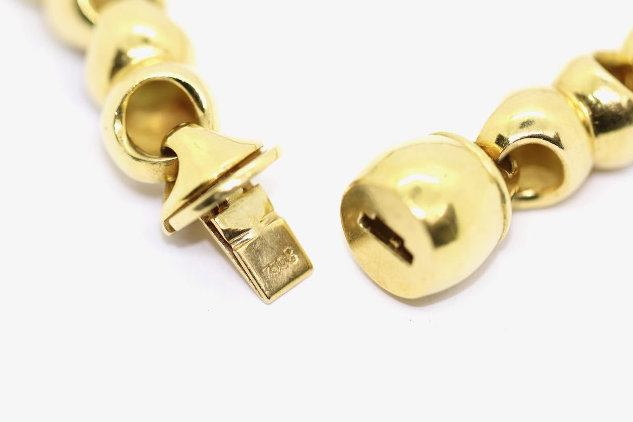 Collar pesado de eslabones de cadena maciza, oro de 18 quilates con diamantes en venta 1