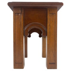 Heavy Solid Mahogany Custom Wood Milling Arts & Crafts 1970s Side End Table MINT