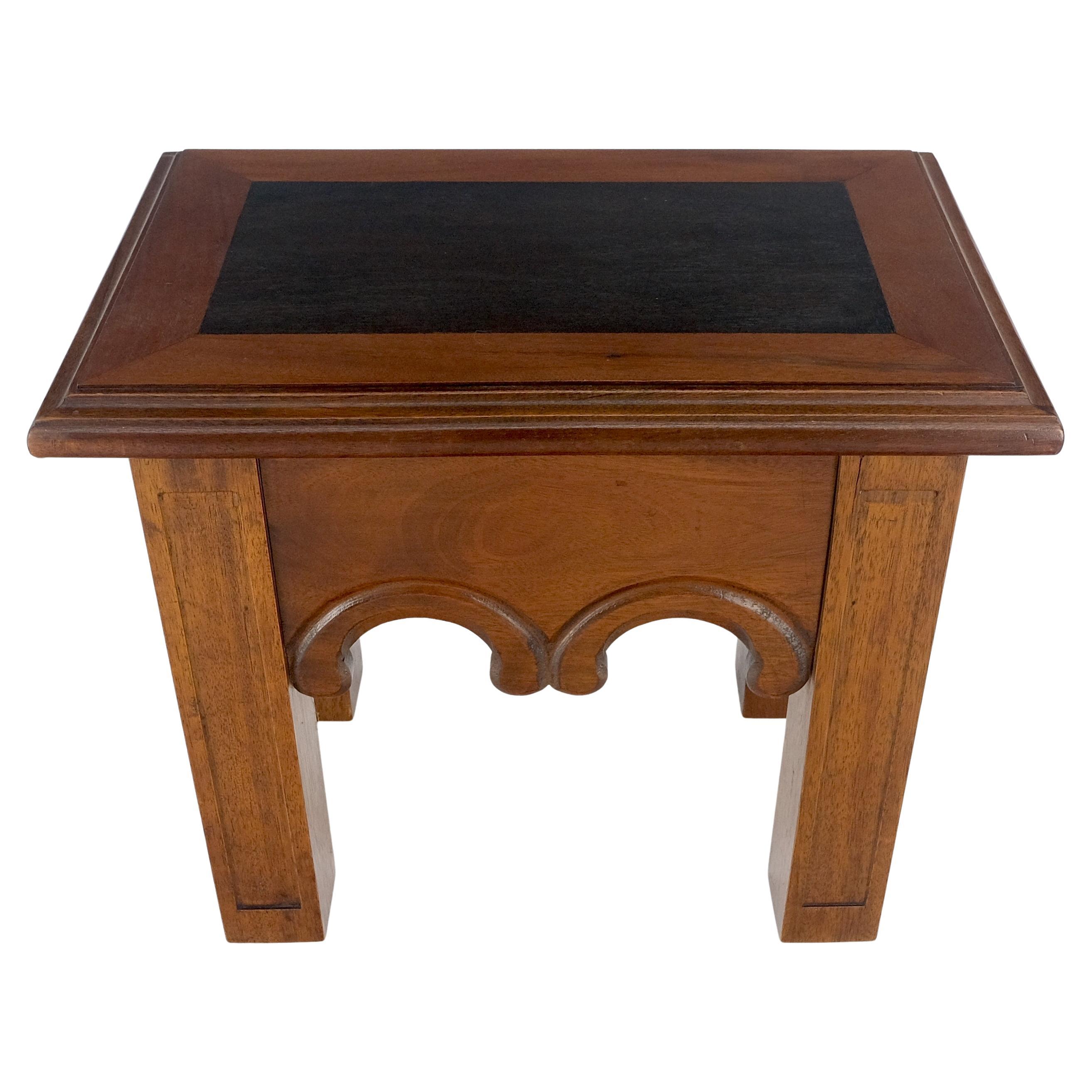 Heavy Solid Mahogany Custom Wood Milling Arts 
Crafts 1970s Side End Table MINT For Sale