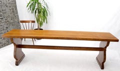 Heavy Solid Oak Top Long Narrow Harvest Table