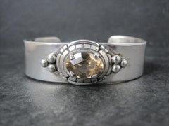 Schweres Südwest-Sterling Citrin-Manschettenarmband 6,5 Zoll