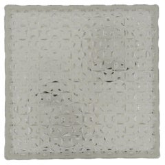 Heavy Square 3D Satin Glass Flush Mount Light or Wall Lamp, 1960s