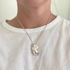 Heavy Sterling Silver Detailed Frog Pendant with Diamond Eyes by Ashley Childs