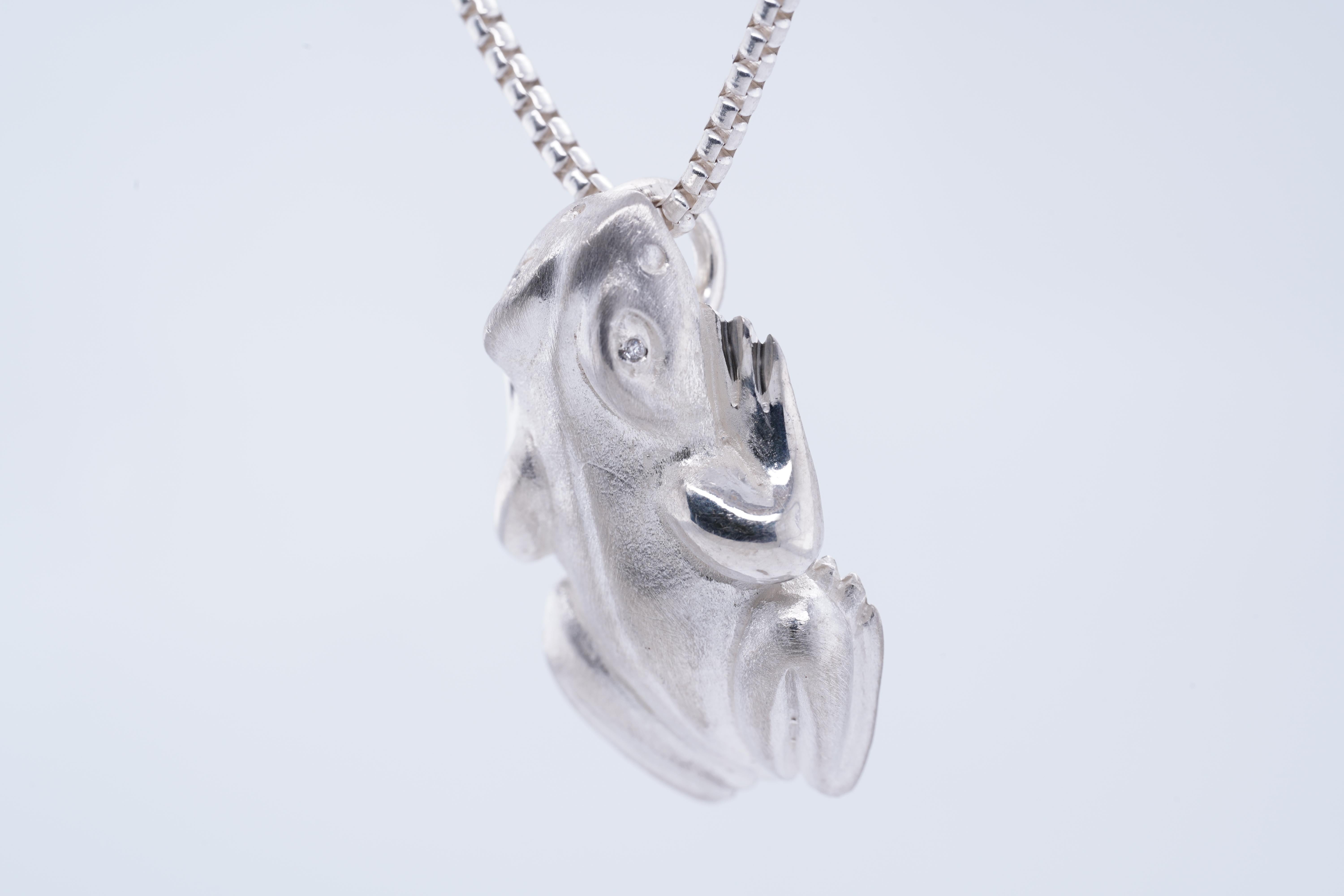 silver frog necklace