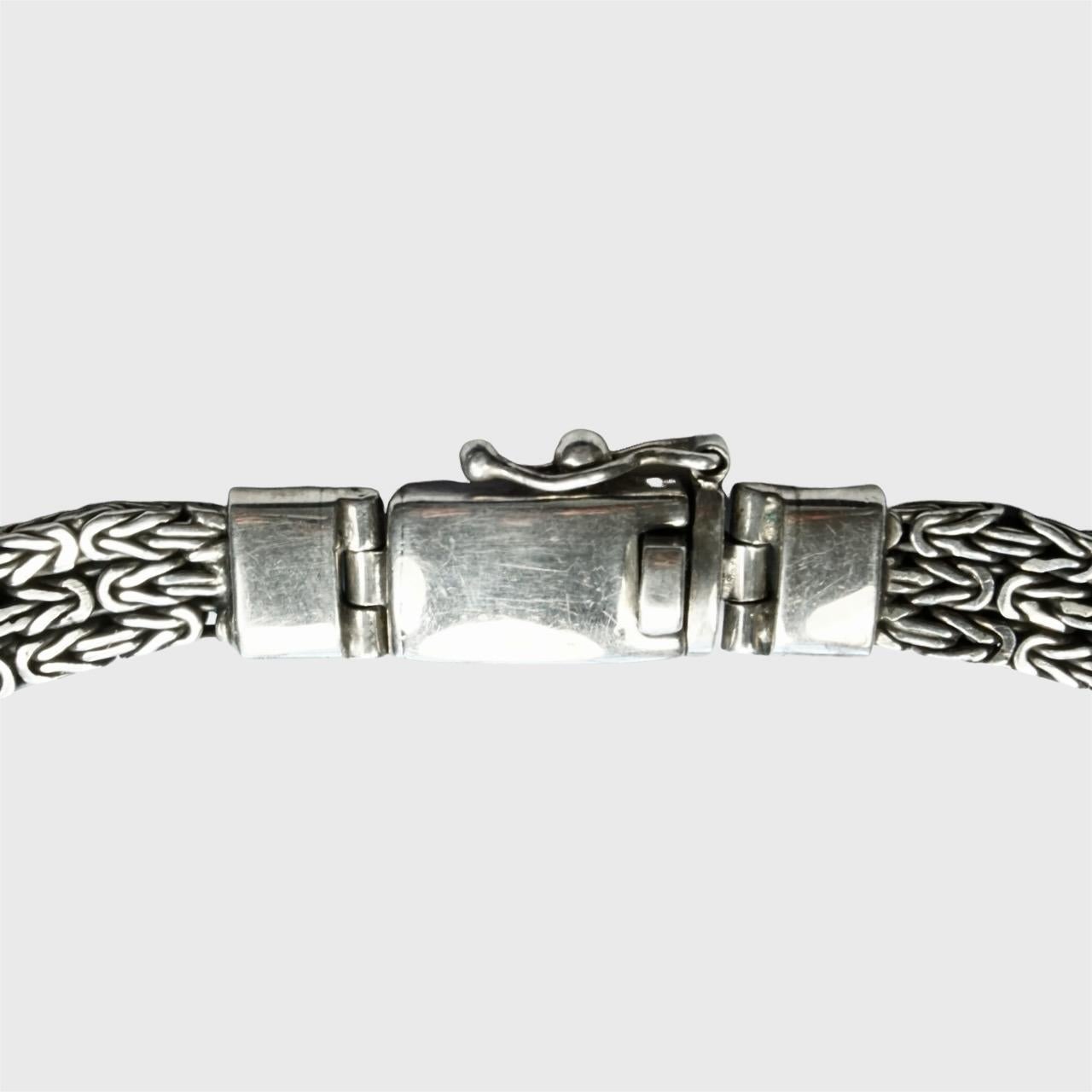 Collana a tre maglie in argento pesante A. Silver in vendita 1