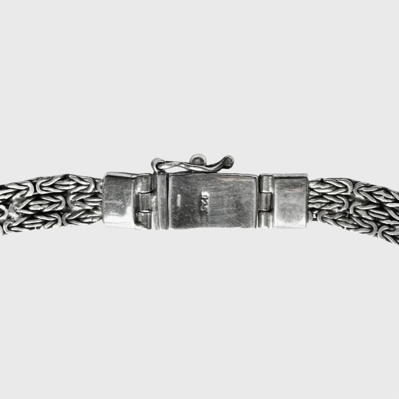 Collana a tre maglie in argento pesante A. Silver in vendita 2