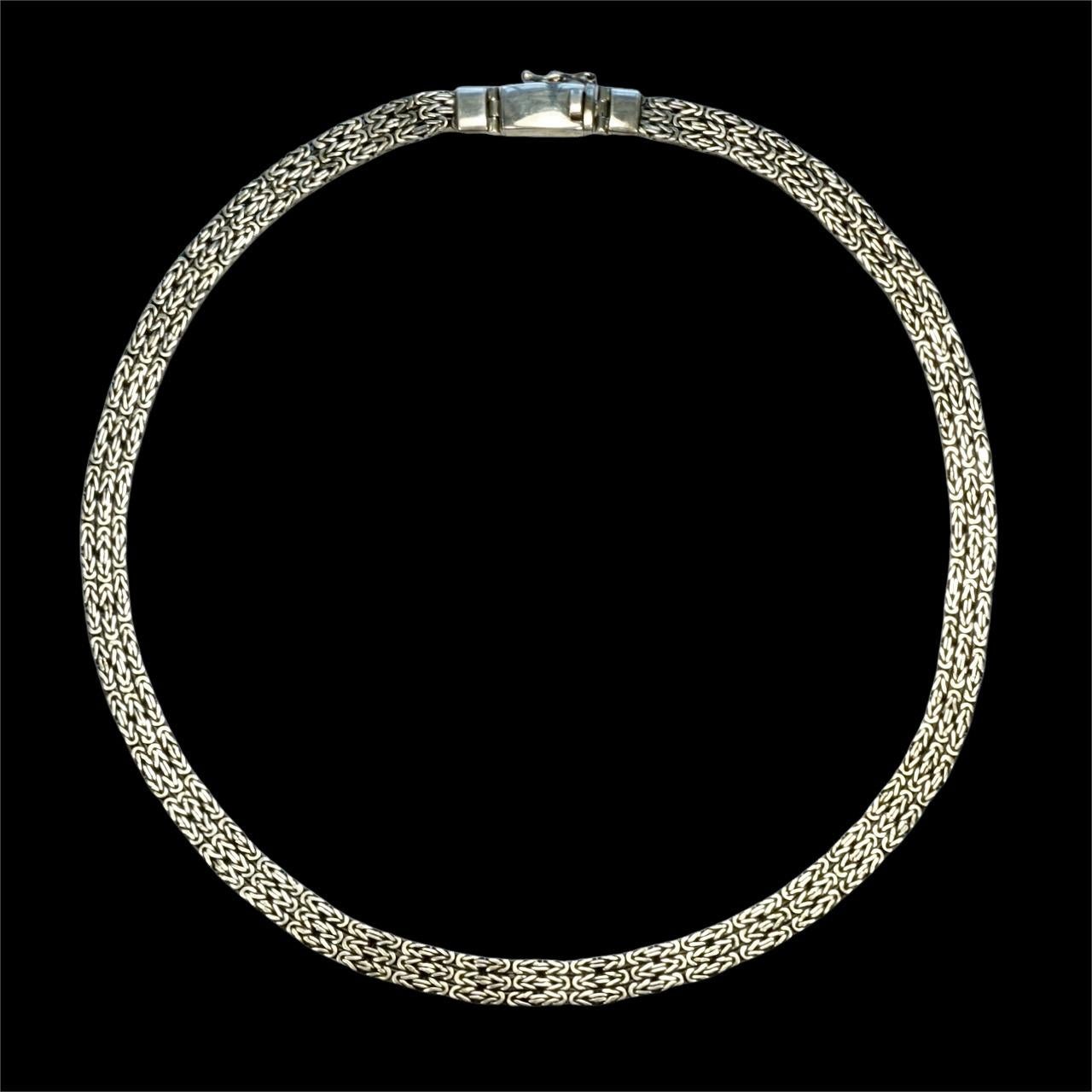 Collana a tre maglie in argento pesante A. Silver in vendita 5