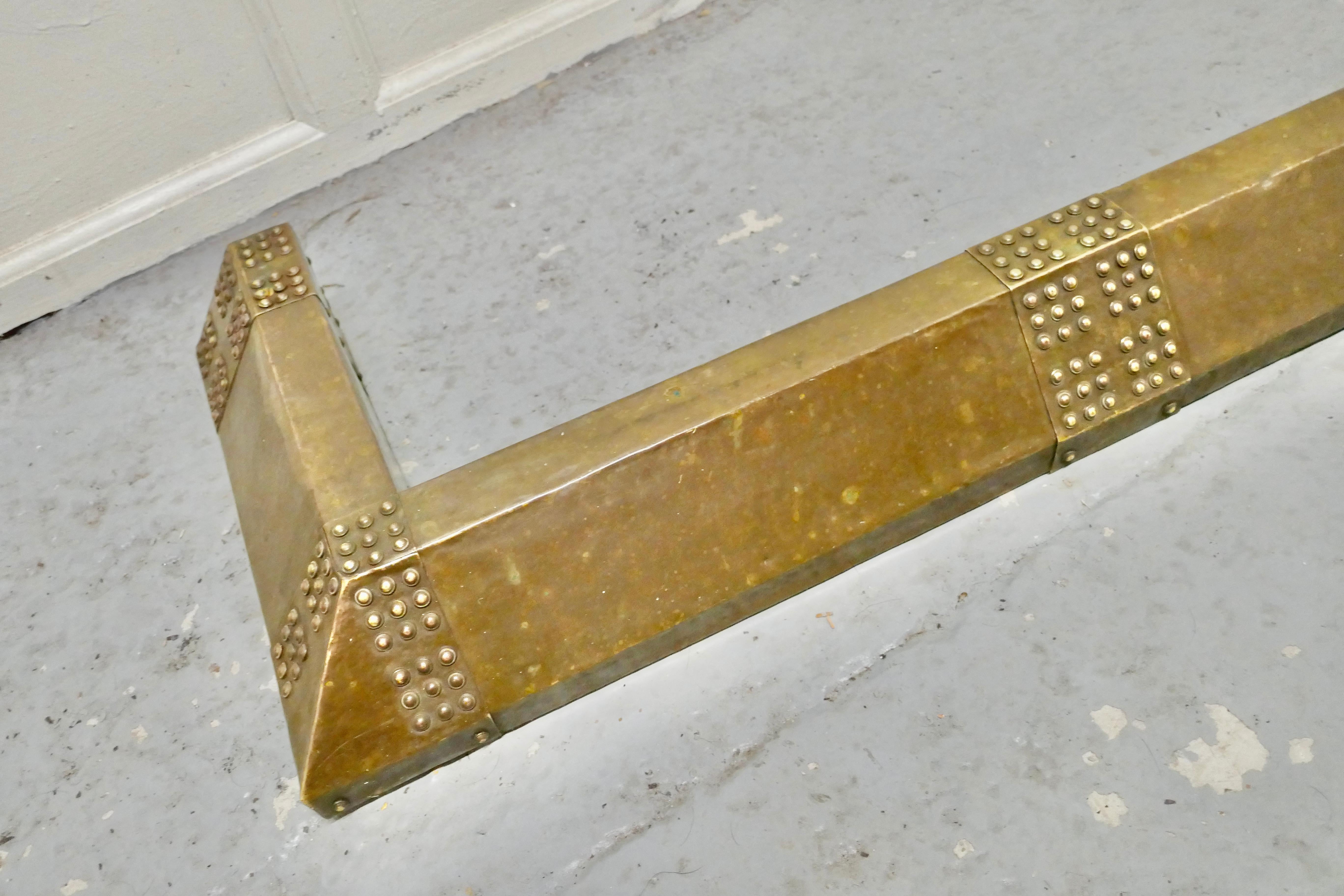 Heavy Studded Darkened Brass Fender, Brutalist Look For Sale 2